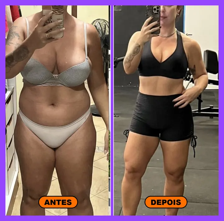 Antes e depois de aluna Power